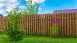 Wooden fence in a country house. Selective focus