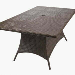 Bonita Collection - Dining Table Java 42″X 76″ (includes beveled glass top) Seats 6