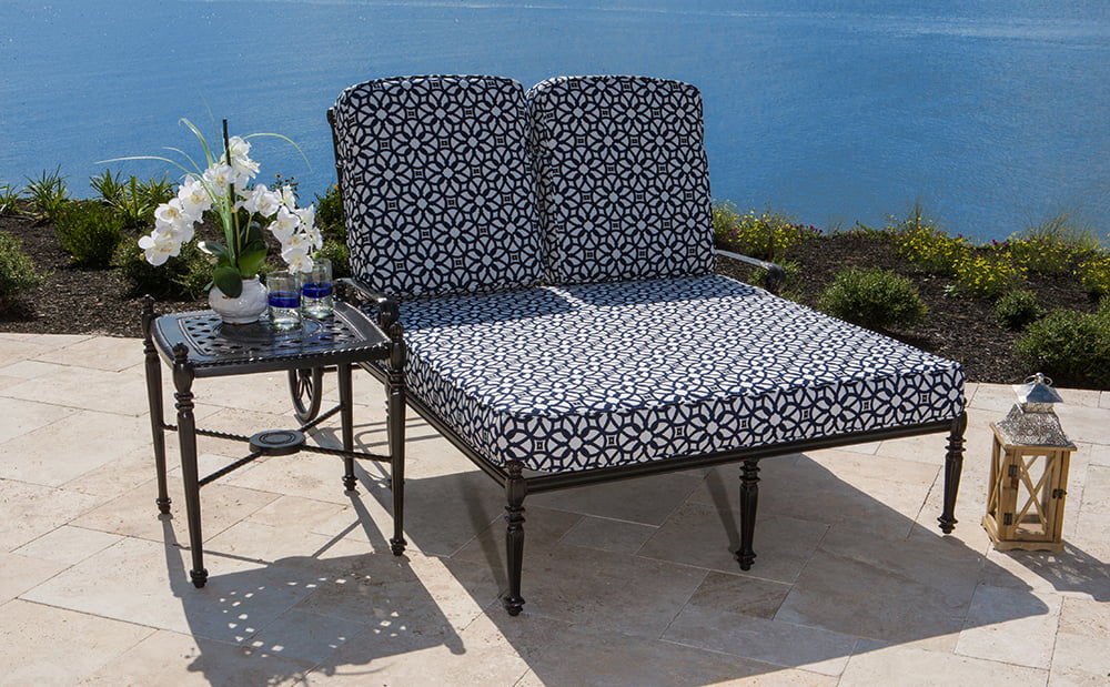 Grand Terrace Collection - Double Chaise Lounge and End Table