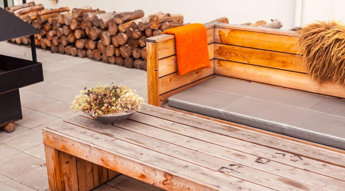 rustic outdoor living space