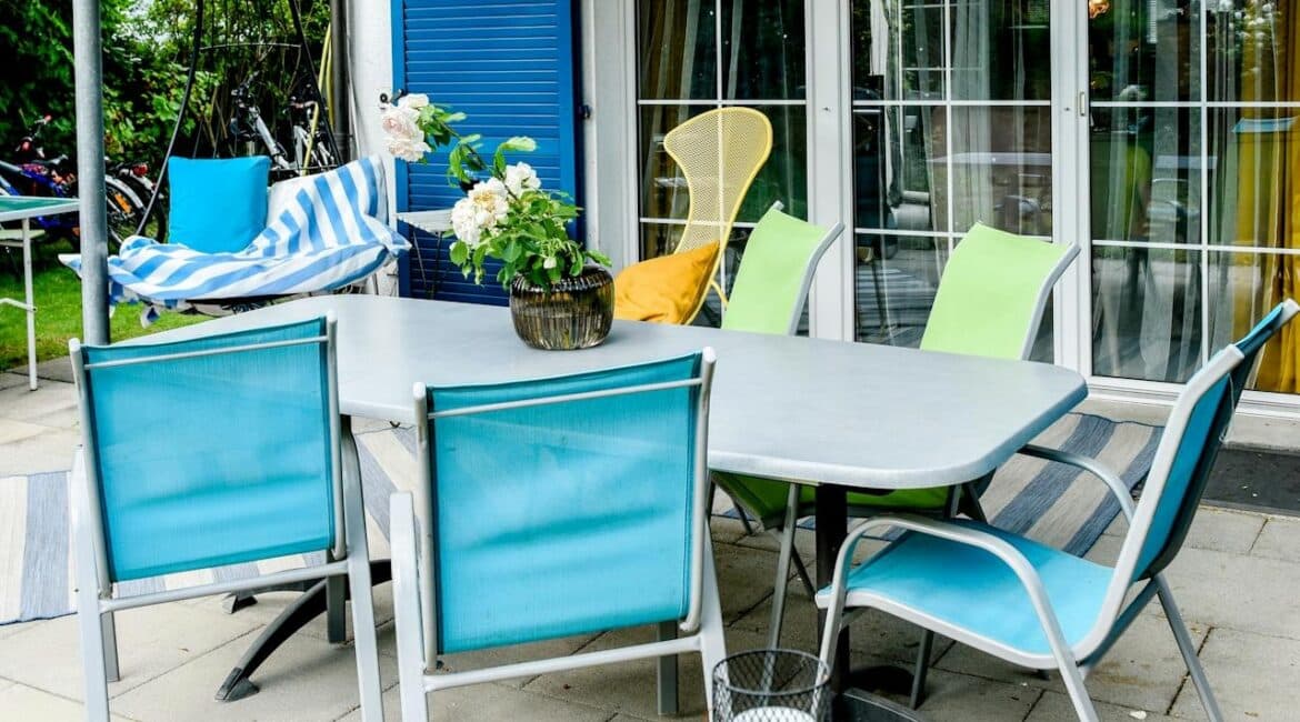 colorful patio set