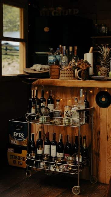 Outdoor bar cart with marine-grade polymer shelves and HDPE recycled lumber counter surface on a Tampa-area patio