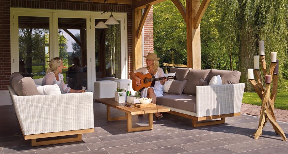 Florida lanai conversation pit furniture