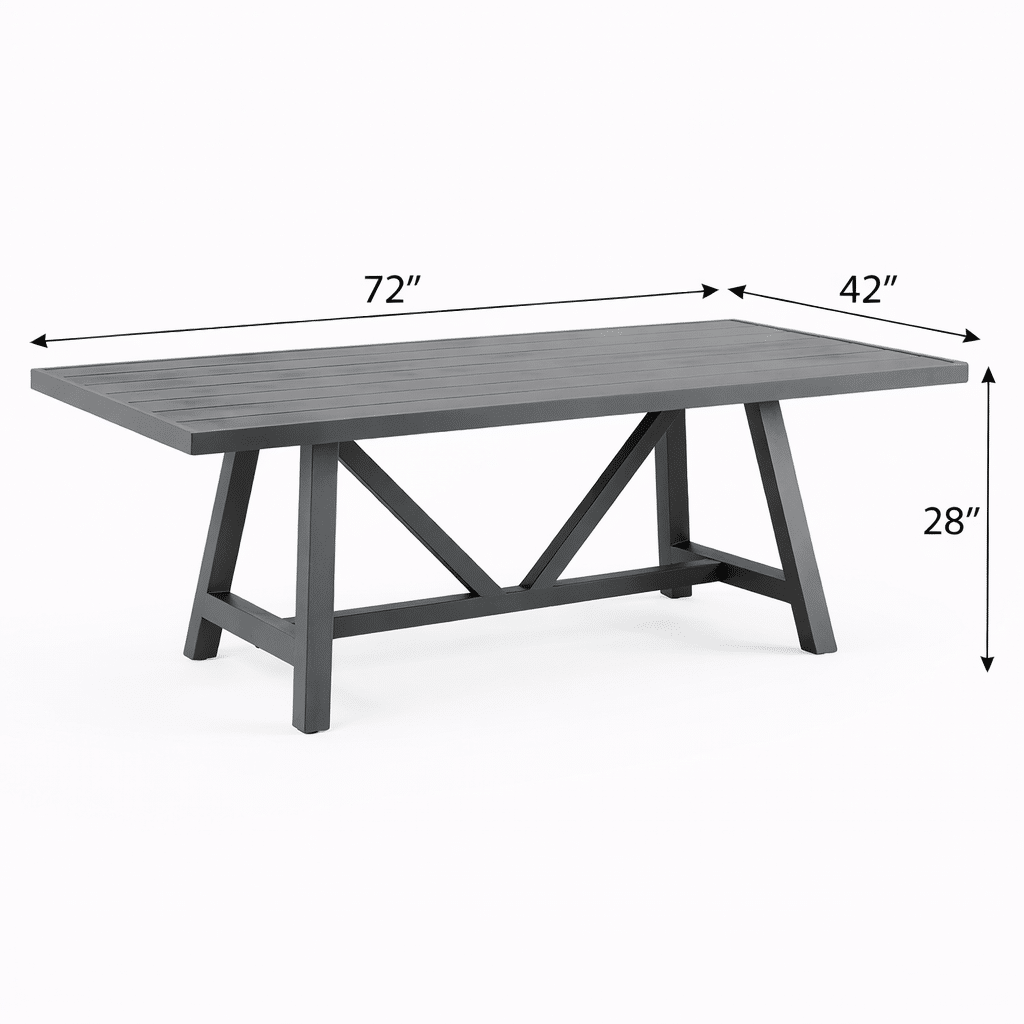 Monterey Rectangle Dining Table from the Monterey aluminum outdoor furniture collection