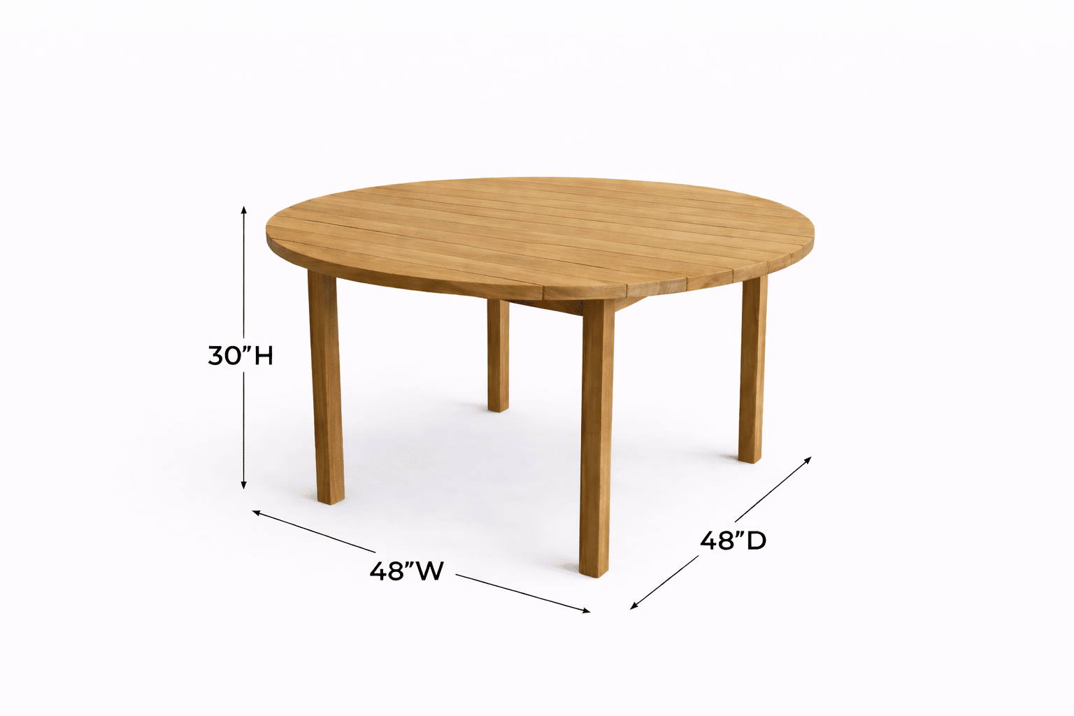 Teak 48 Round Dining Table, teak outdoor furniture