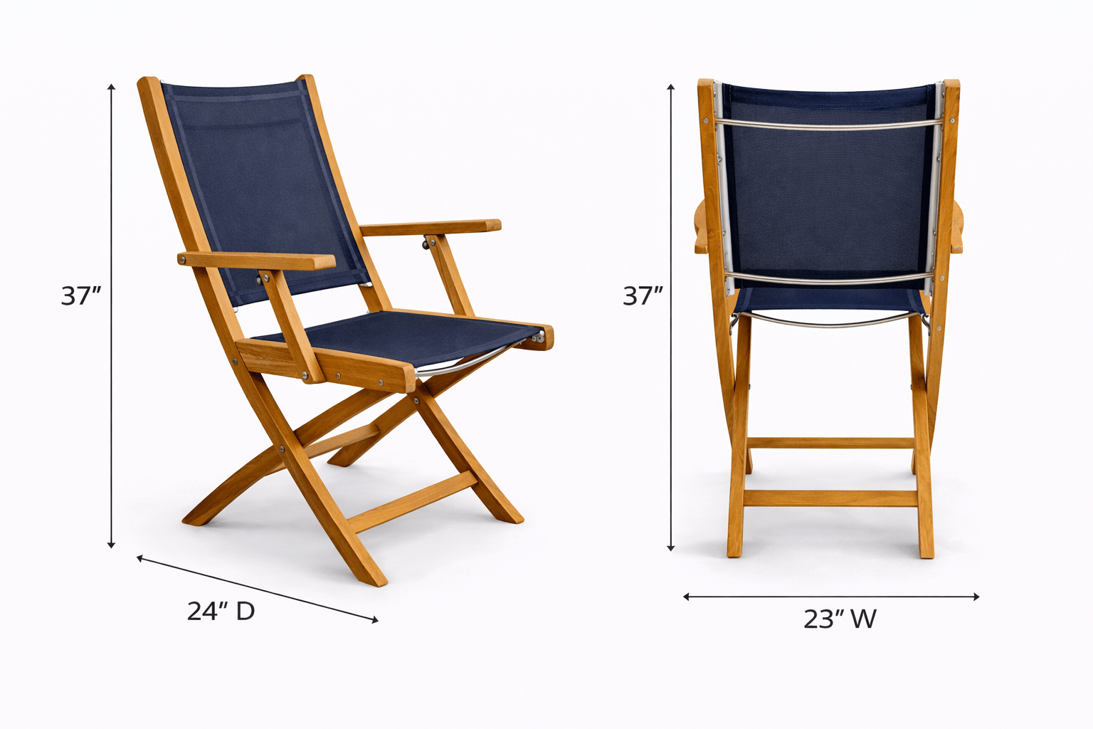 Teak Arm Sling Folding Dining Chair, teak outdoor furniture